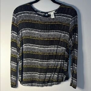 H&M Stylish Black and Yellow Women's Top